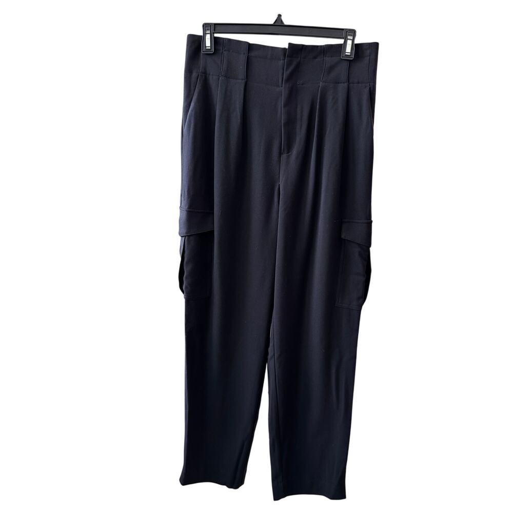 Nicole Miller Women's Black High Rise Polyester Cargo Pants Size 8